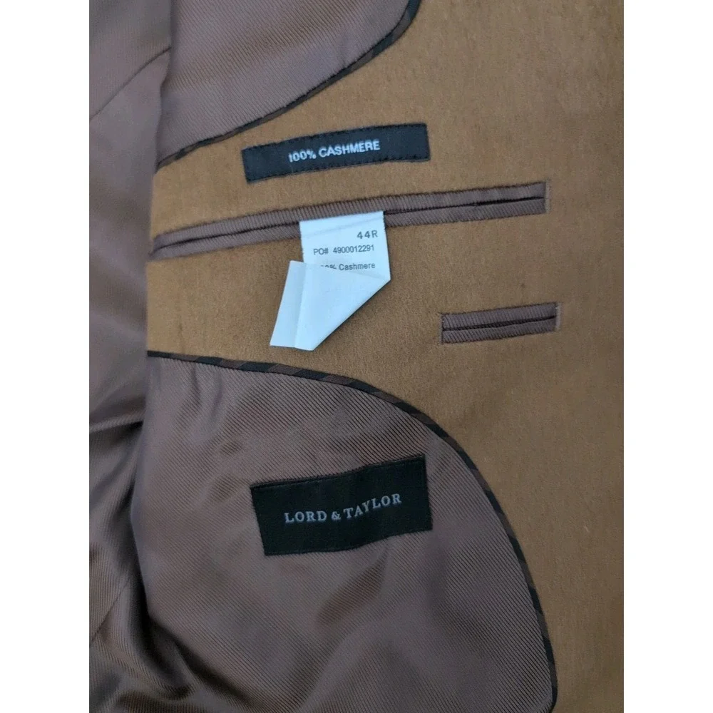 Black Brown 1826 Lord & Taylor Cashmere Blazer 44R Sport Coat‎ Jacket Brown